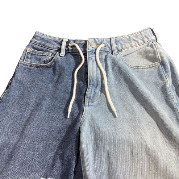 PacSun Women’s Denim Joggers Size 26 Two-Tone Light/Dark Wash - Picture 12 of 16